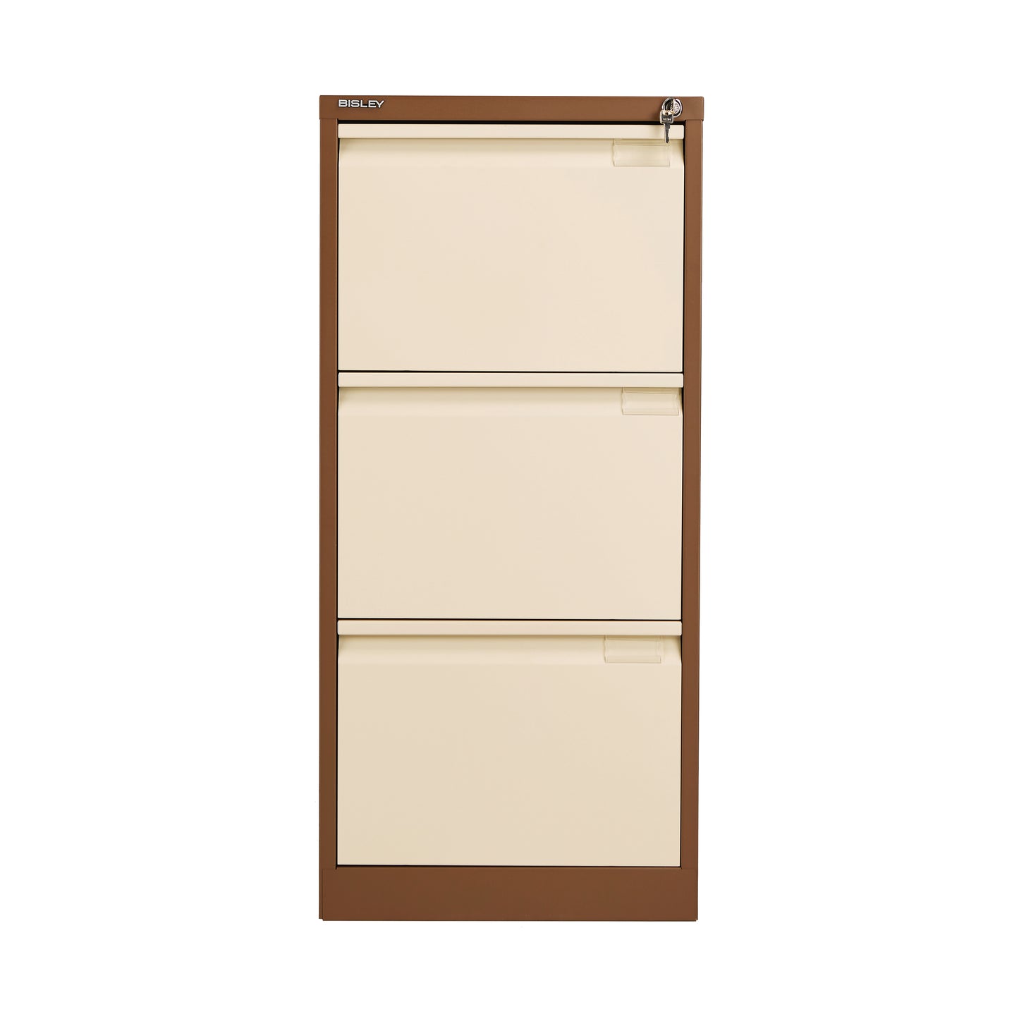 Bisley 3 Drawers Filing Cabinet Lockable 470x622x1016mm Coffee/Cream BS3EC/C