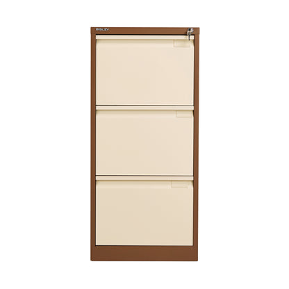 Bisley 3 Drawers Filing Cabinet Lockable 470x622x1016mm Coffee/Cream BS3EC/C