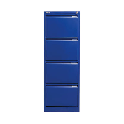 Bisley 4 Drawer Filing Cabinet Lockable 470x622x1321mm Blue BS4E/BLUE