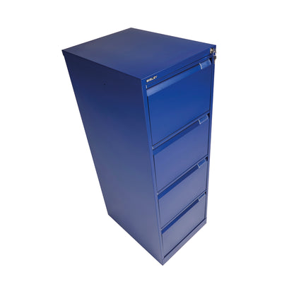 Bisley 4 Drawer Filing Cabinet Lockable 470x622x1321mm Blue BS4E/BLUE