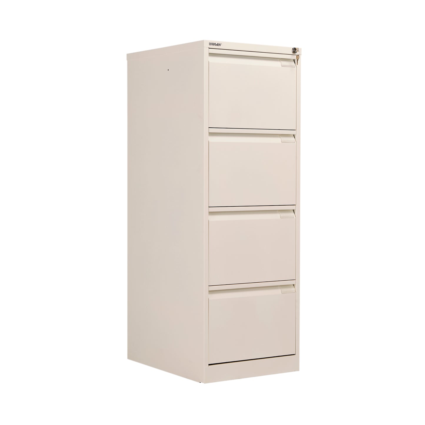 Bisley 4 Drawer Filing Cabinet Lockable 470x622x1321mm Chalk BS4E/CHK