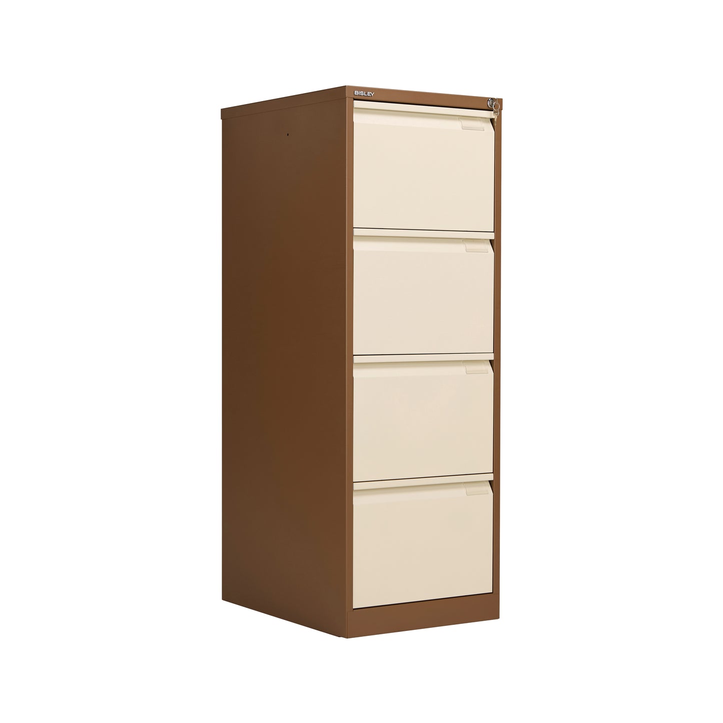 Bisley 4 Drawer Filing Cabinet Lockable 470x622x1321mm Coffee/Cream BS4EC/C