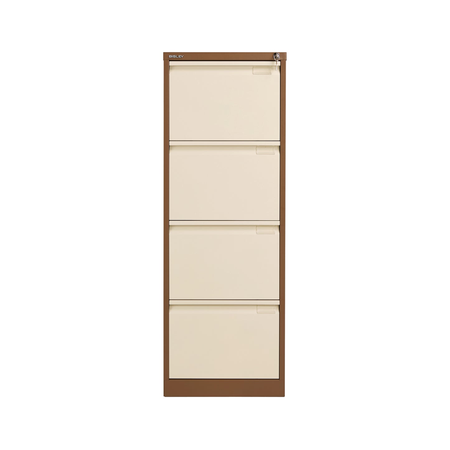 Bisley 4 Drawer Filing Cabinet Lockable 470x622x1321mm Coffee/Cream BS4EC/C