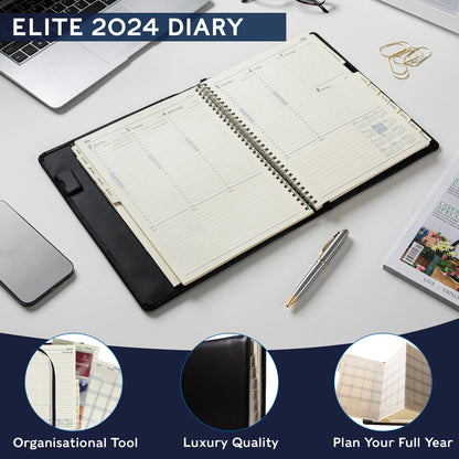 Collins Elite Executive Diary Day Per Page 2024 1100V-99.24