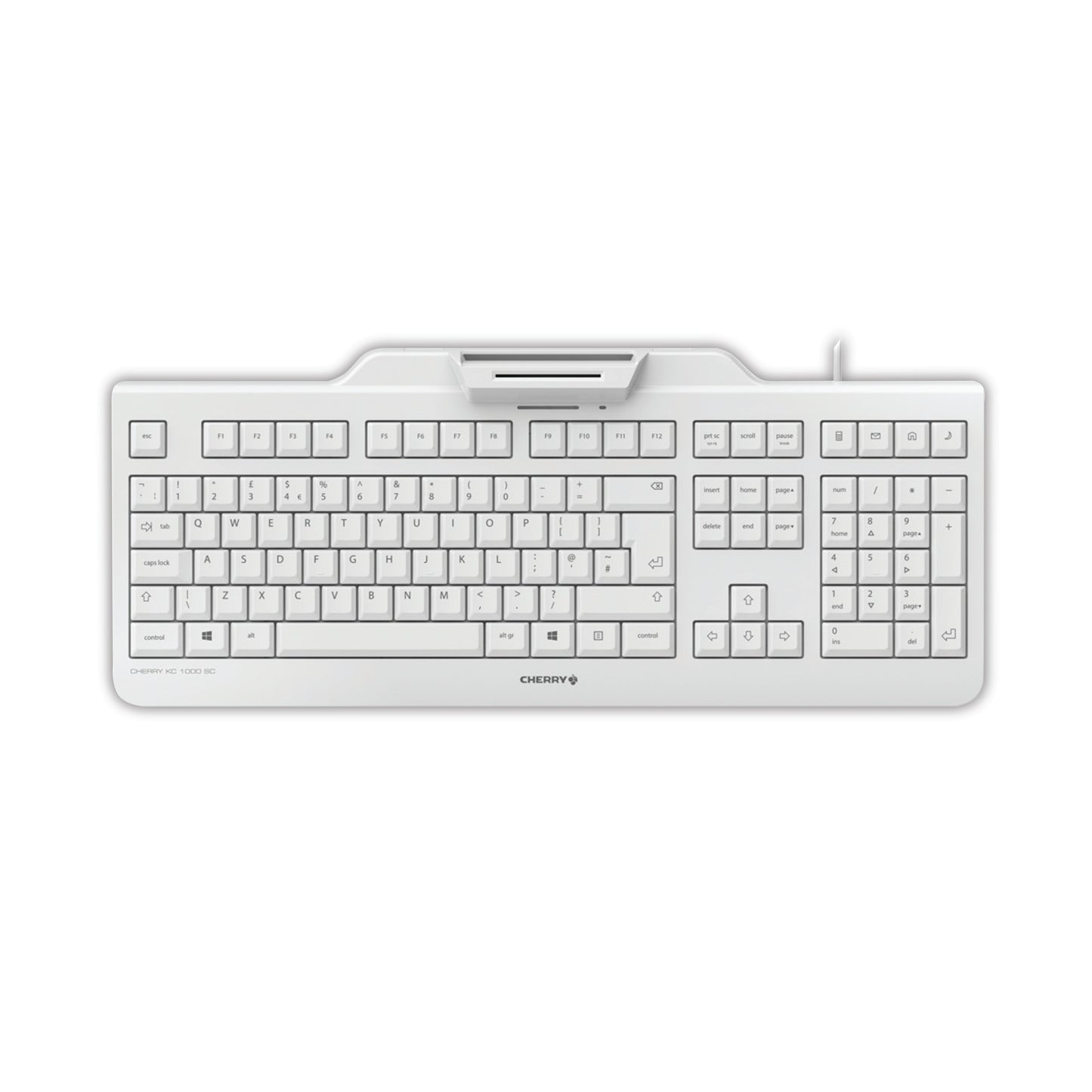 Cherry KC 1000 SC Corded Security Keyboard with Integrated Smartcard Terminal Light Grey JKA0100GB0