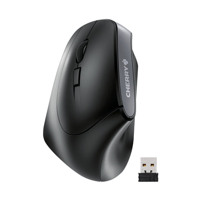 Cherry MW 4500 USB Wireless Vertical Mouse Left Hand 6 Buttons Scroll Wheel Black JW-4550
