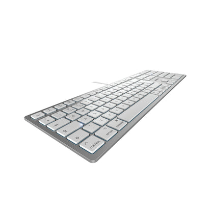 Cherry KC 6000C Slim Wired Keyboard for MAC USB QWERTY UK Silver/White JK-1620GB-1