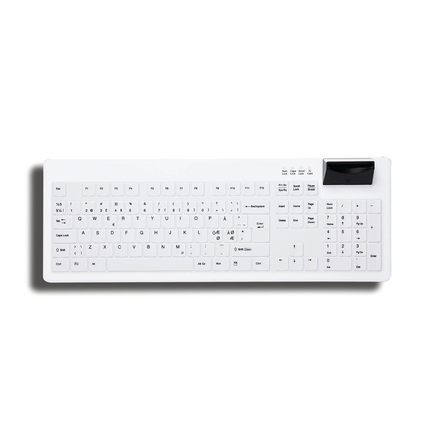 Cherry AKC8200 Hygiene Keyboard with Integrated Smartcard Reader White AKC8200FUVBW/UK