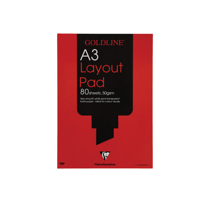 Clairefontaine Goldline A3 80 Sheet 50gsm Acid-Free Paper Layout Pad GPL1A3