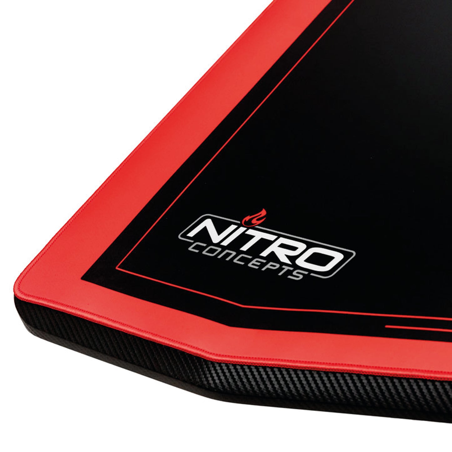 Nitro Concepts D16M Gaming Desk Height Adjustable 1600x800x725-825mm Carbon Red GC-053-NR