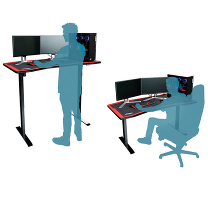 Nitro Concepts D16E Sit/Stand Gaming Desk 1600x800x710-1210mm  Carbon Red GC-051-NR