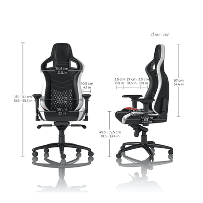 noblechairs EPIC Gaming Chair Real Leather Black/White/Red GC-008-NC