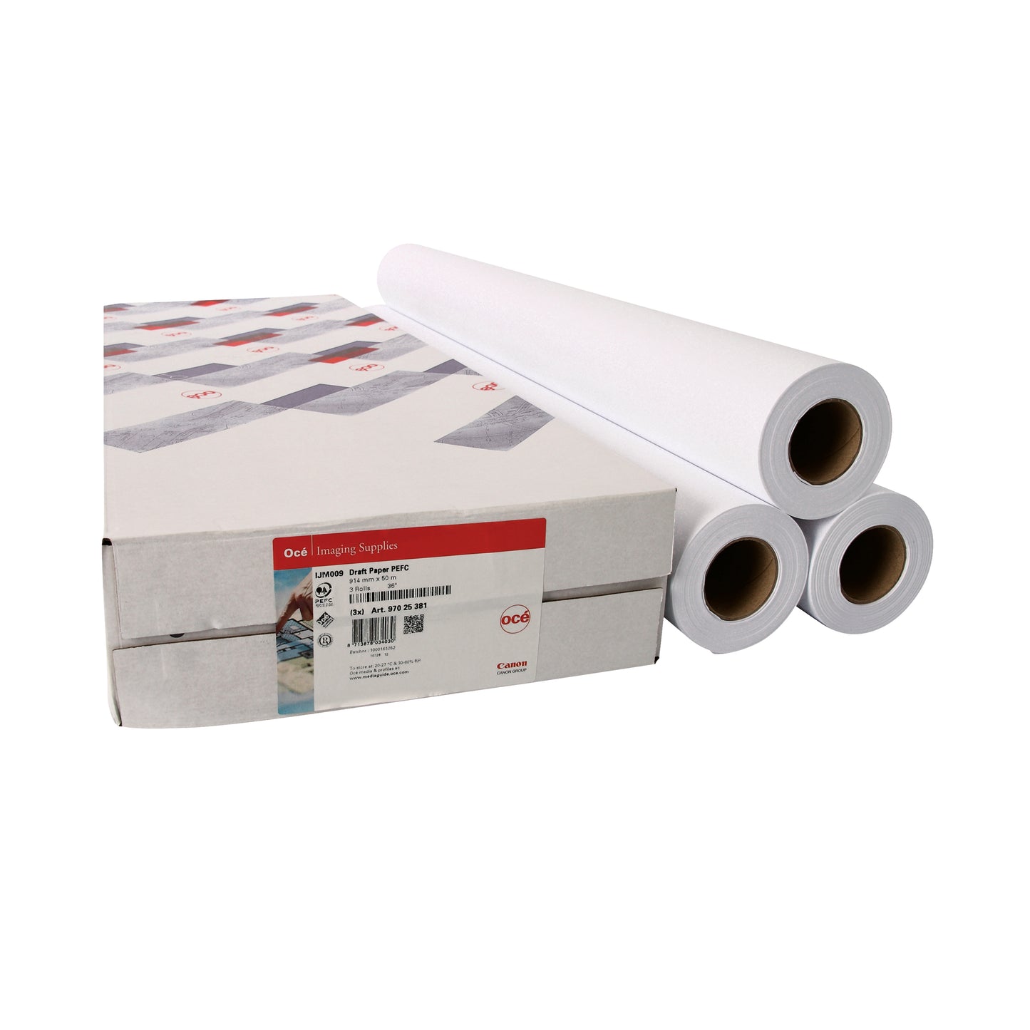 Canon Uncoated Draft Inkjet Paper 610mmx50m White (Pack of 3) 97003457