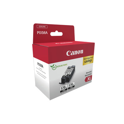 Canon PGI-570XL Inkjet Cartridges High Yield Twin Pack Black 0318C010