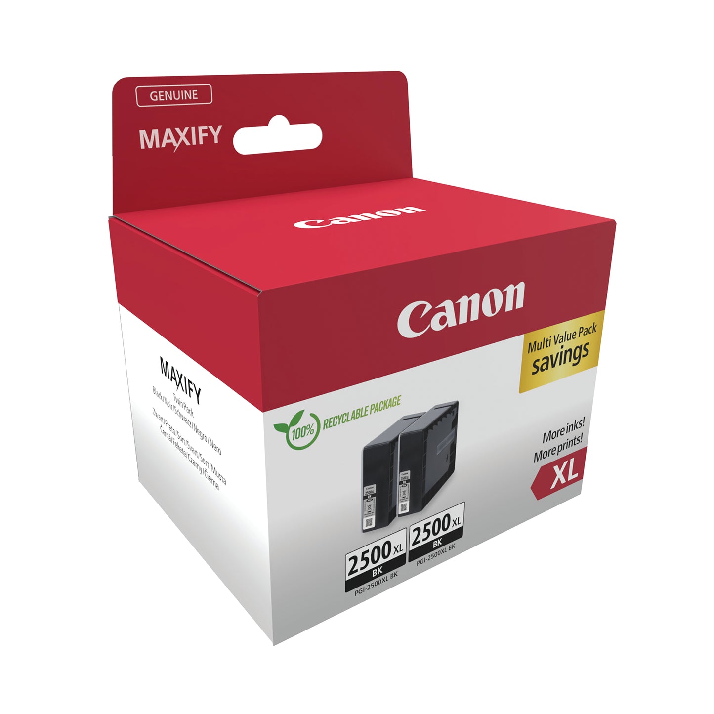 Canon PGI-2500XL Inkjet Cartridge Twin Pack High Yield Black 9254B011