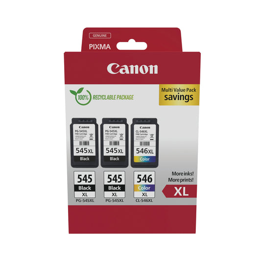 Canon PG-545XL x2/CL-546XL Inkjet Multi Value Pack High Yield Black/Colour 8286B013