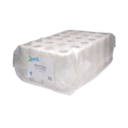 2Work Kitchen Roll (Pack of 2) x12 White CT73665