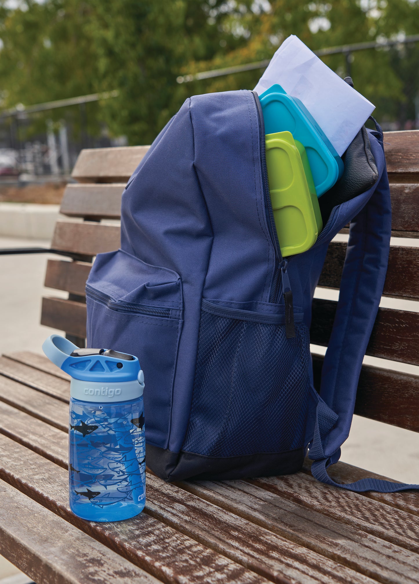 Contigo Easy Clean Autospout Bottle 14oz/420ml Blue Sharks 2127476