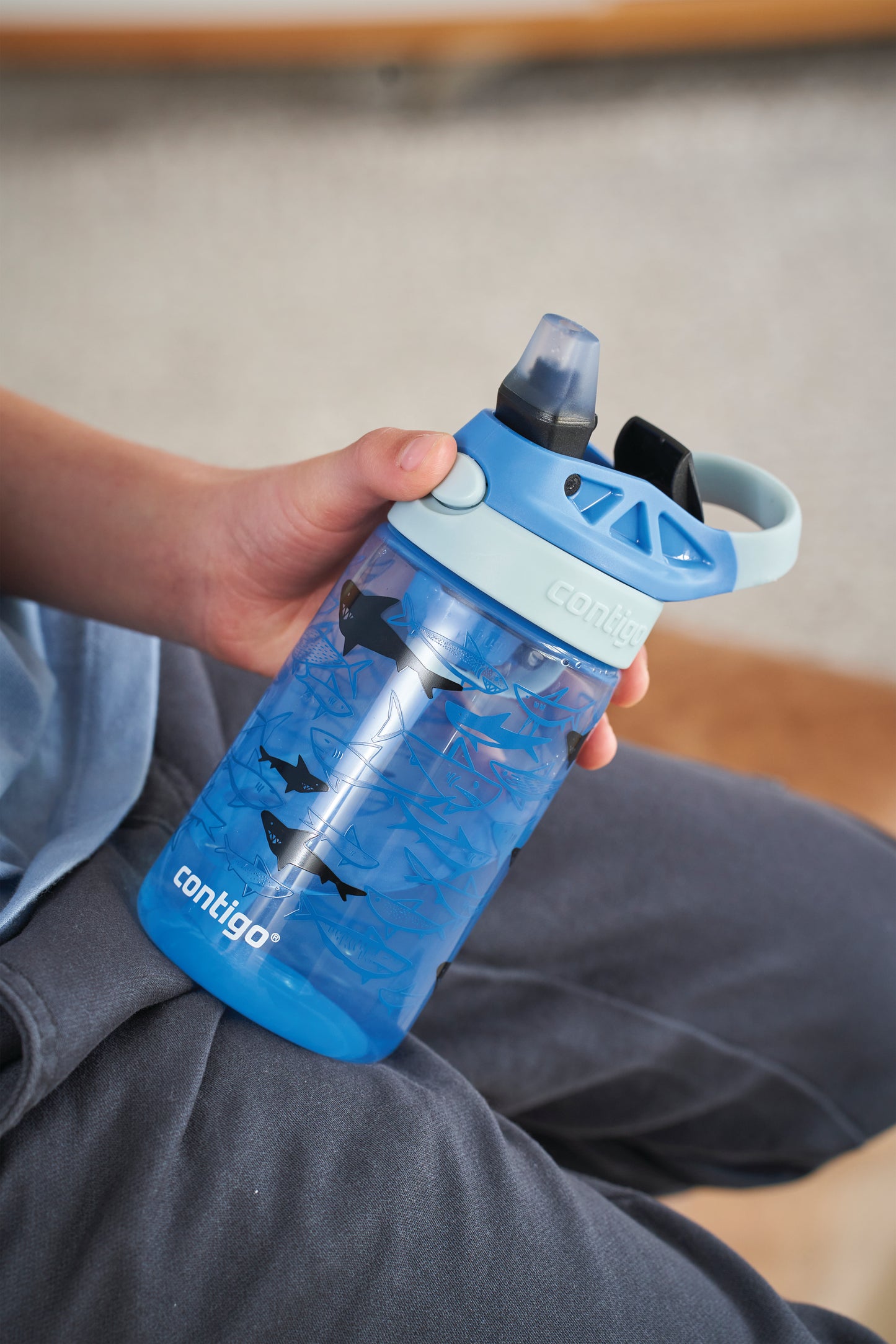 Contigo Easy Clean Autospout Bottle 14oz/420ml Blue Sharks 2127476