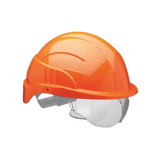 Centurion Vision Plus Safety Helmet with Integrated Visor Orange