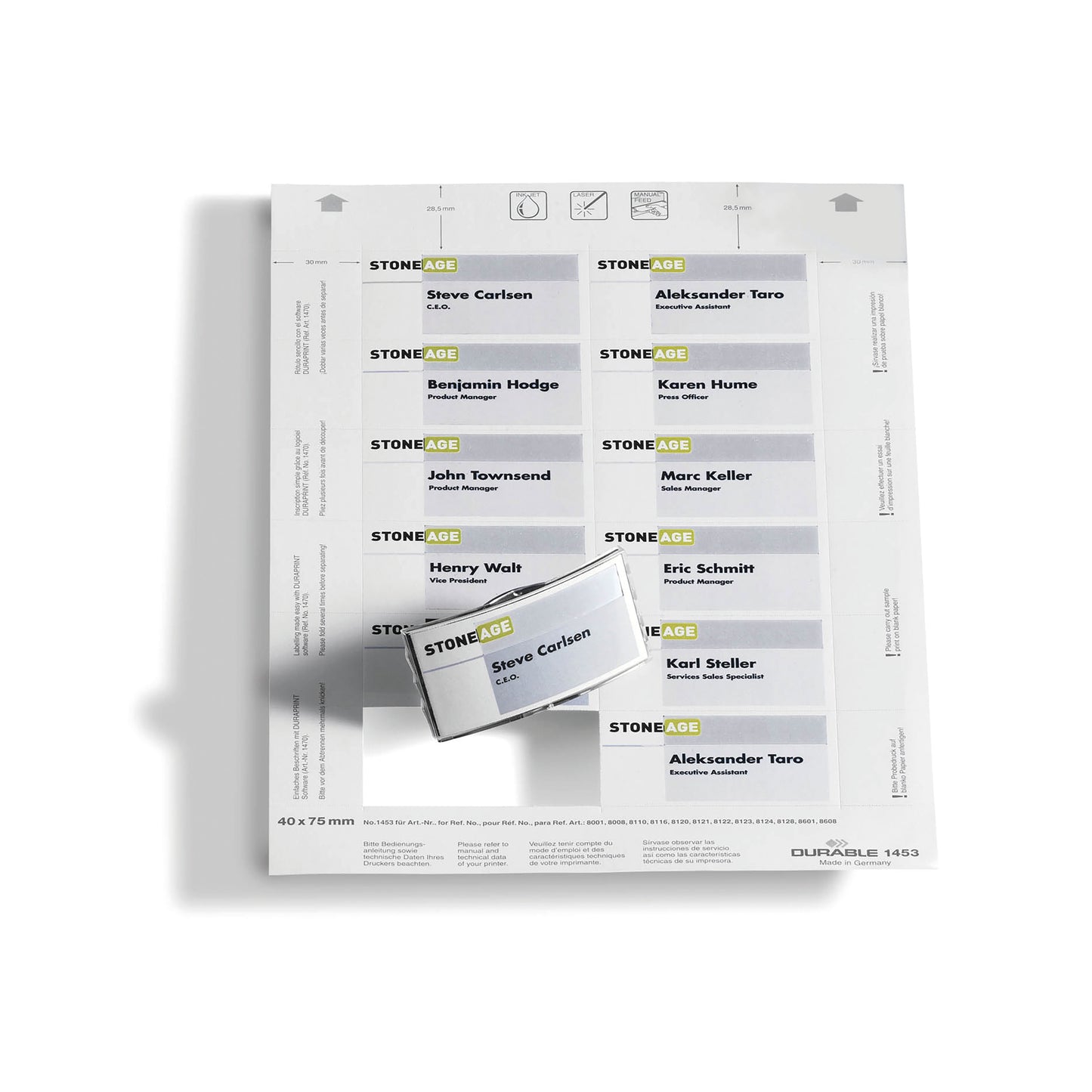 Durable Badgemaker Insert Sheets 40x75mm (Pack of 240) 1453/02