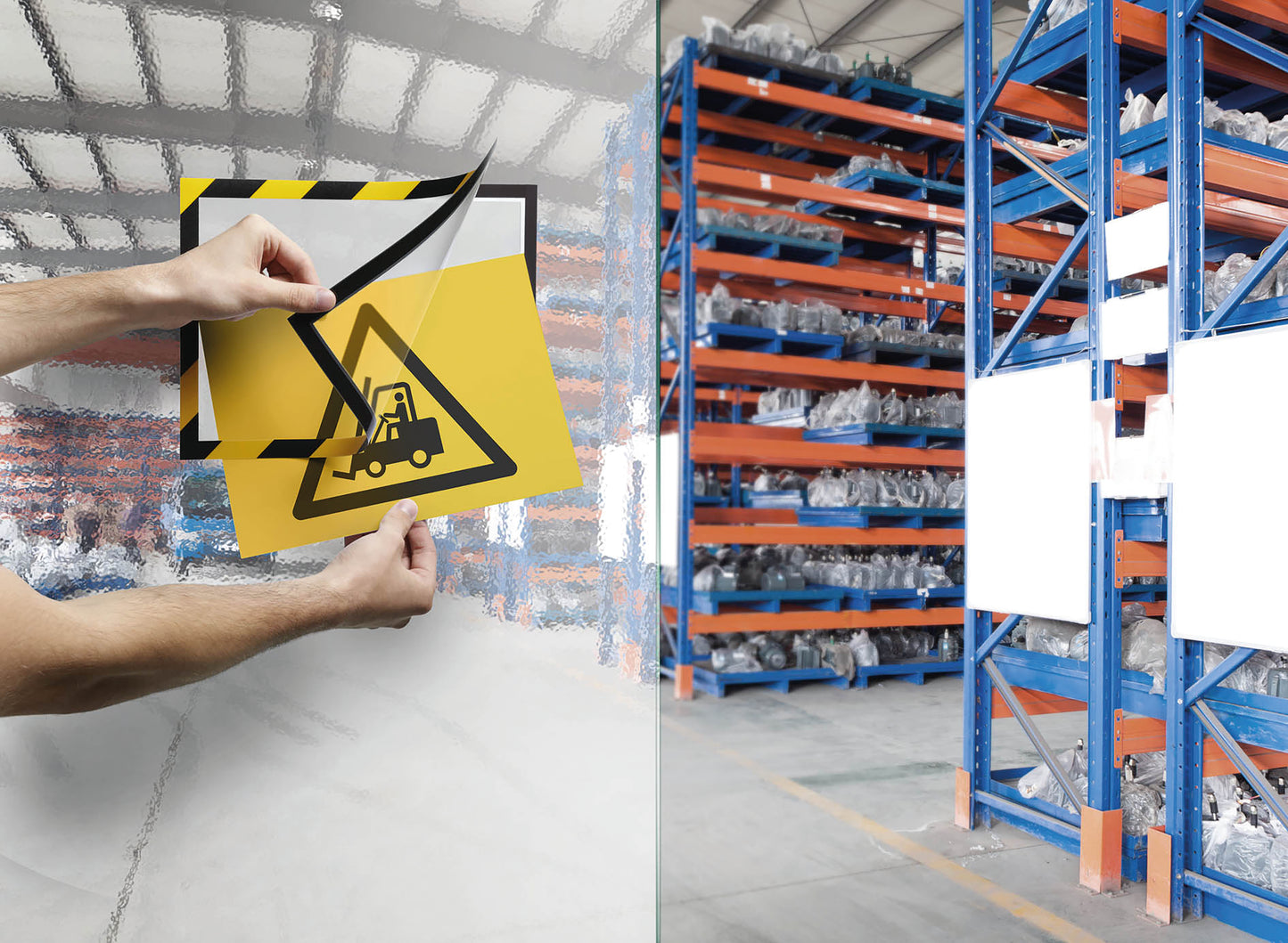 Durable Duraframe Security Self Adhesive A4 Yellow/Black (Pack of 2) 4944130