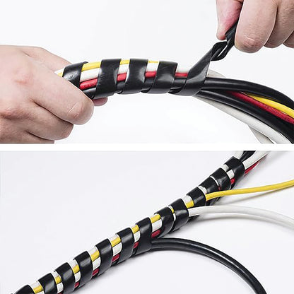 D-Line Cable Tidy Spiral Wrap 2.5m Black (Expands from 14mm to 40mm) CTW2.5B