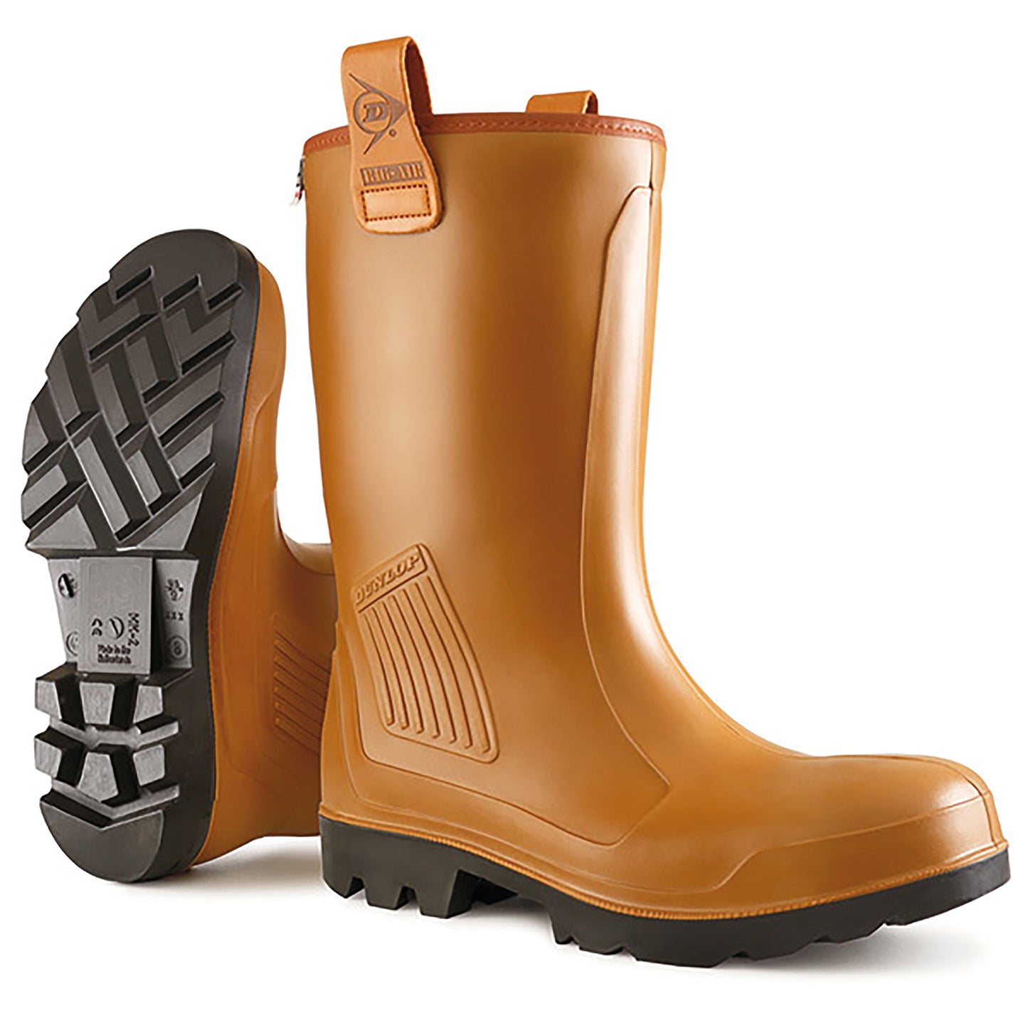 Dunlop Purofort Rigair Unlined Full Safety Waterproof Rigger Boots 1 Pair Tan 13