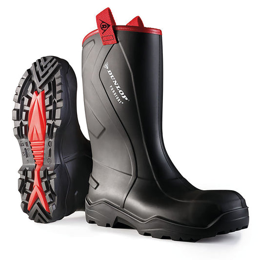 Dunlop Purofort+ Rugged Full Safety Waterproof Rigger Boots 1 Pair Black 08