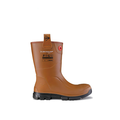 Dunlop Purofort Rigpro Full Safety Waterproof Rigger Boots 1 Pair Fur Lined Tan 08