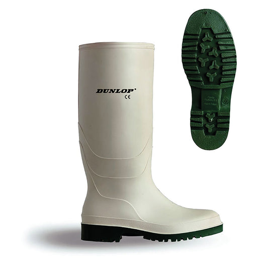 Dunlop Pricemastor Non Safety Waterproof Wellington Boots 1 Pair White 10.5