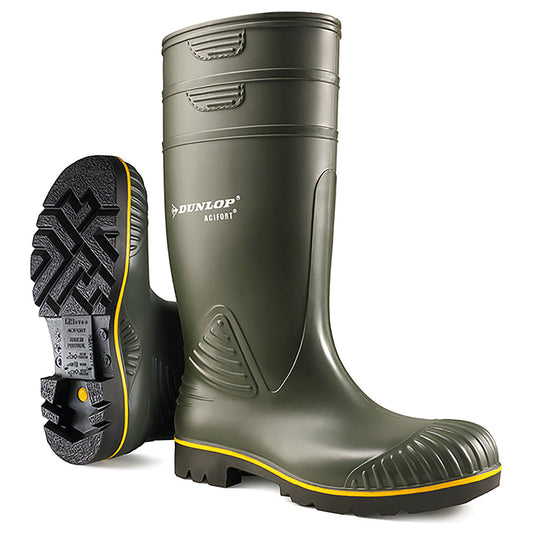 Dunlop Acifort Heavy Duty Waterproof Safety Waterproof Boots 1 Pair Green 07