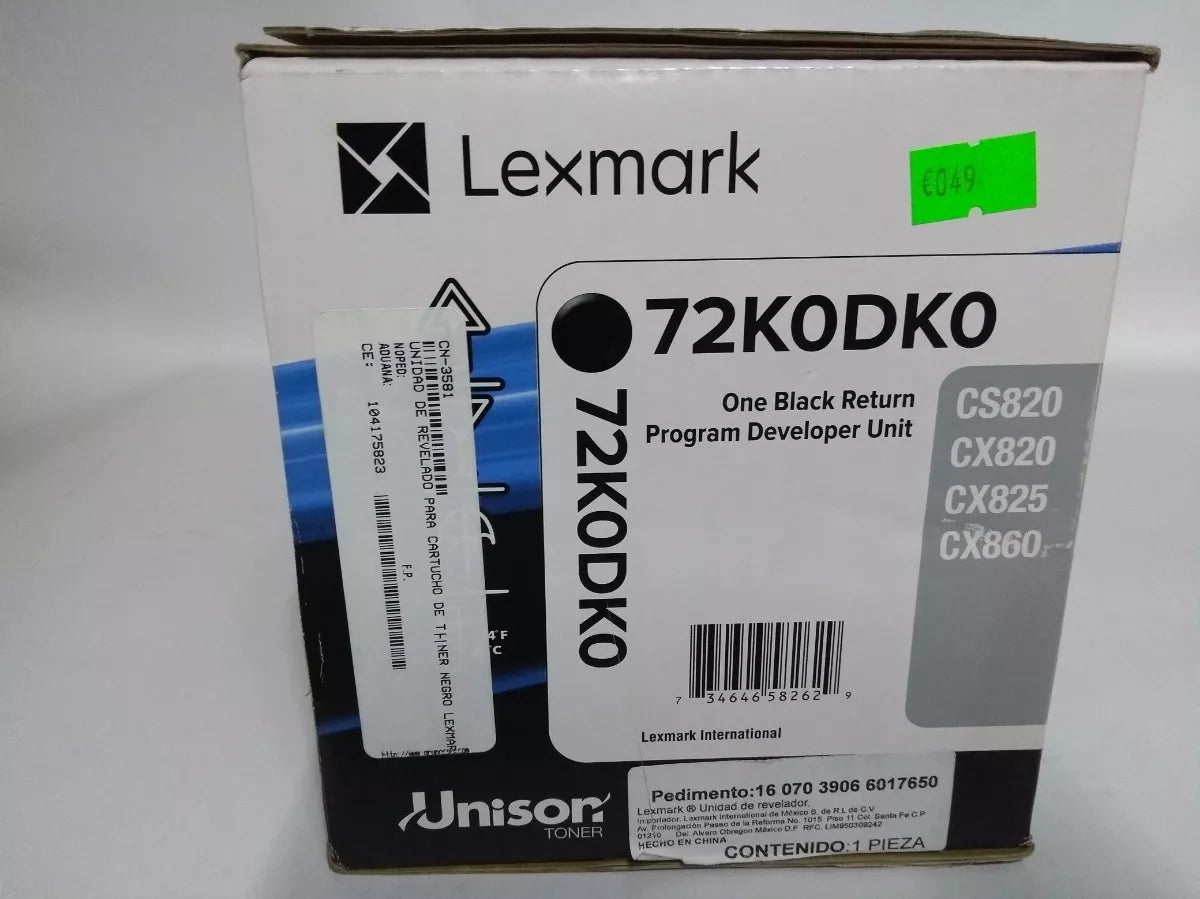 Lexmark CS820, CX8xx developer unit 300000 pages