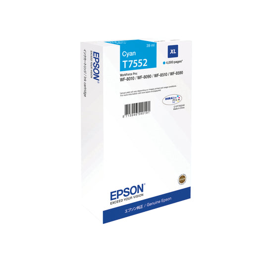 Epson T7552 Ink Cartridge DURABrite Pro XL Cyan C13T755240