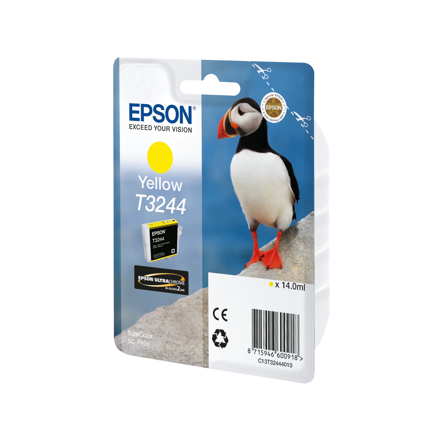 Epson T3244 Ink Cartridge Ultra Chrome 2 Puffin Yellow C13T3244010