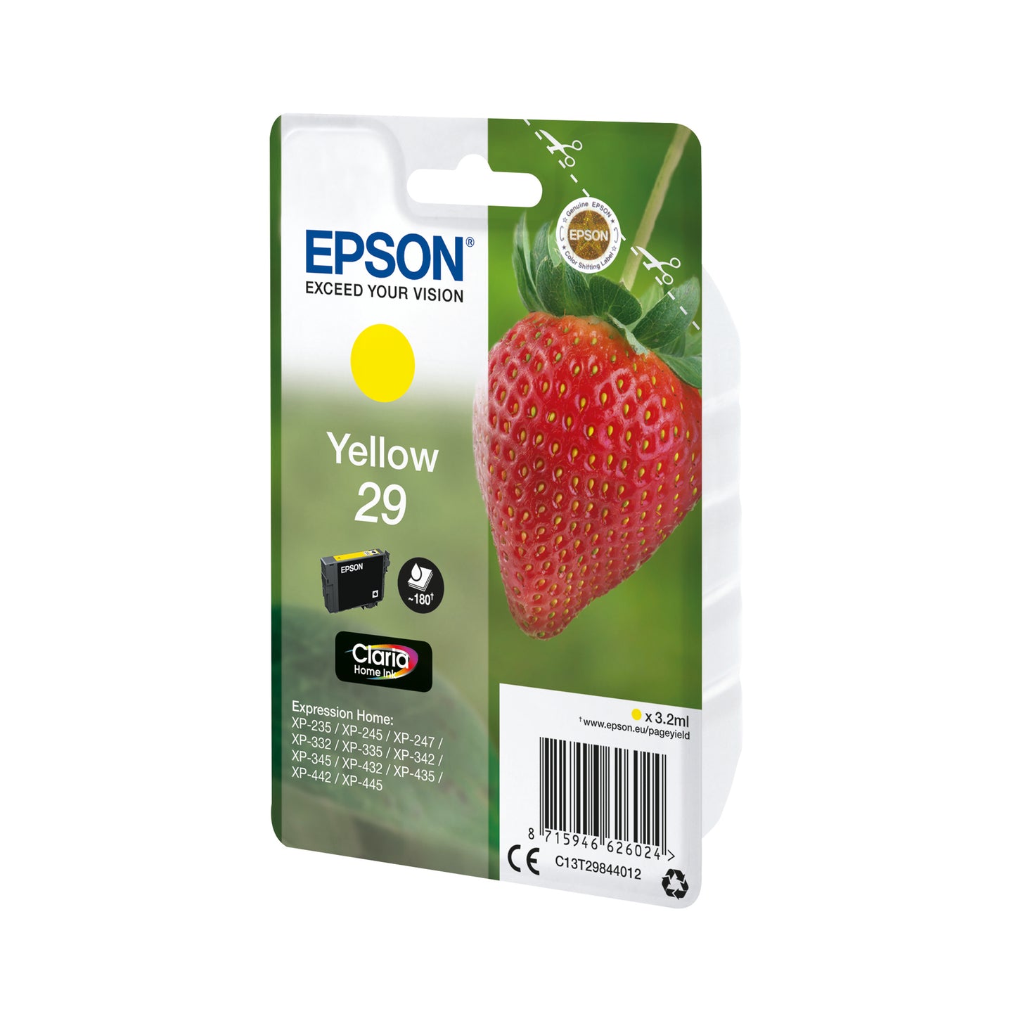 Epson 29 Home Ink Cartridge Claria Strawberry Yellow C13T29844012