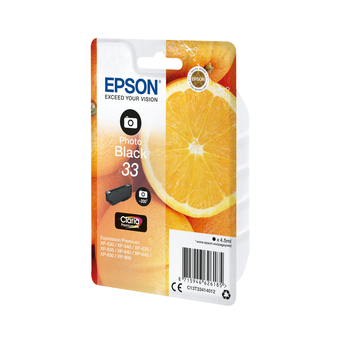 Epson 33 Ink Cartridge Claria Premium Oranges Photo Black C13T33414012