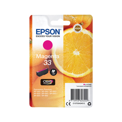 Epson 33 Ink Cartridge Claria Premium Oranges Magenta C13T33434012