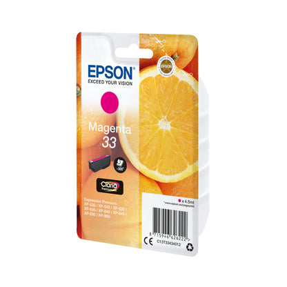 Epson 33 Ink Cartridge Claria Premium Oranges Magenta C13T33434012