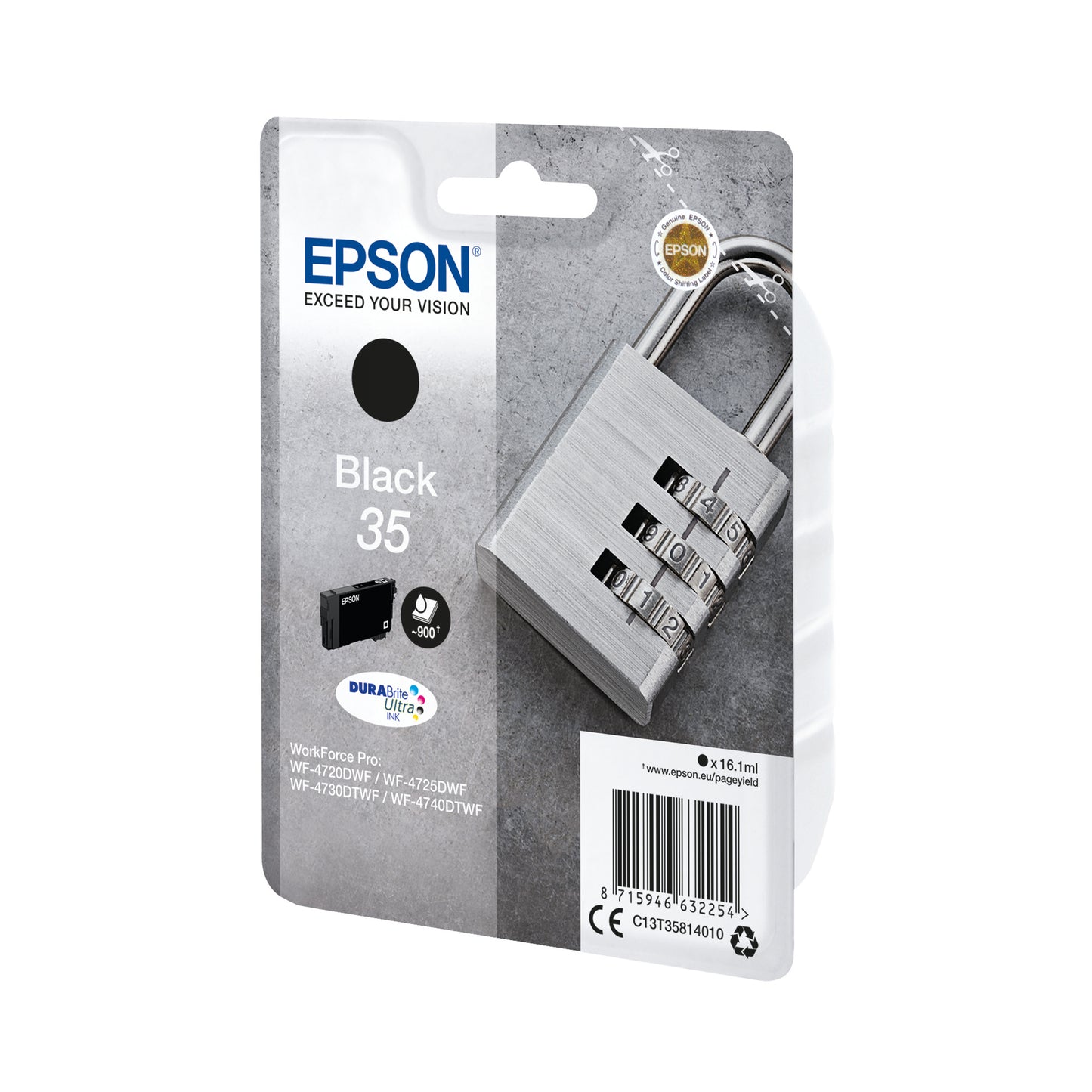 Epson 35 Ink Cartridge DURABrite Ultra Padlock Black C13T35814010