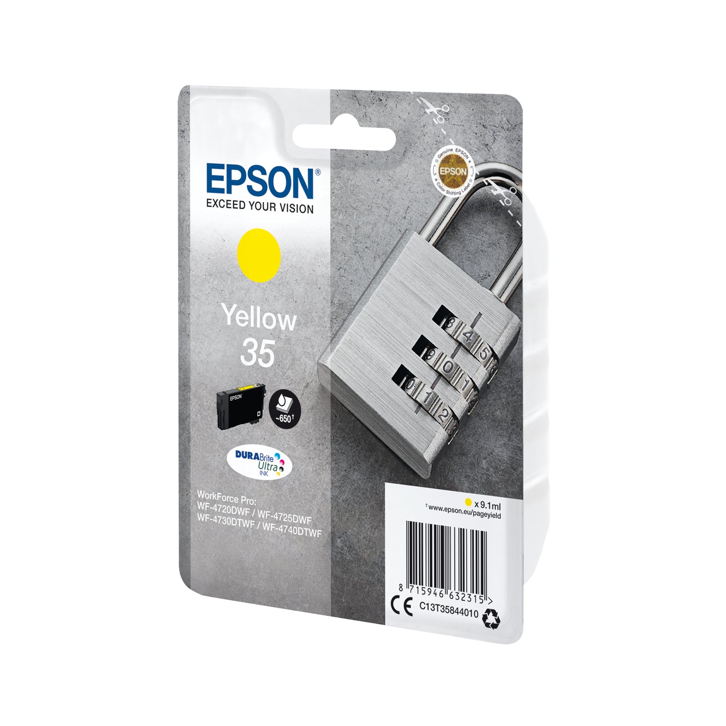 Epson 35 Ink Cartridge DURABrite Ultra Padlock Yellow C13T35844010