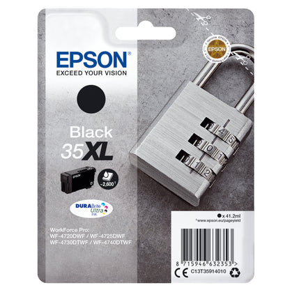 Epson 35XL Ink Cartridge DURABrite Ultra High Yield Padlock Black C13T35914010