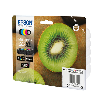 Epson 202XL Premium Ink Claria High Yield Multipack Kiwi CMYK/Photo Black C13T02G74010