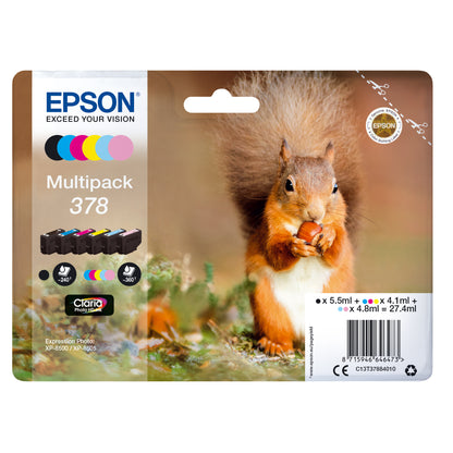 Epson 378 Ink Cartridge Claria Photo HD Squirrel CMYK/Light Cyan/Light Magenta C13T37884010