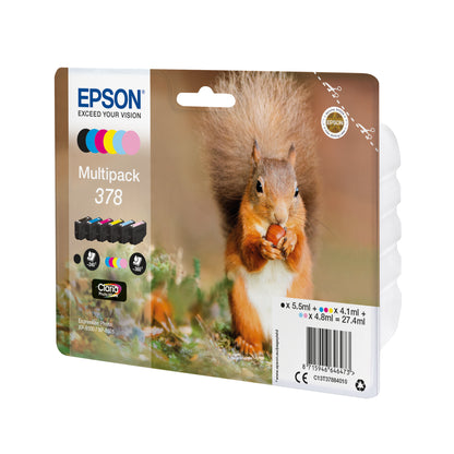 Epson 378 Ink Cartridge Claria Photo HD Squirrel CMYK/Light Cyan/Light Magenta C13T37884010