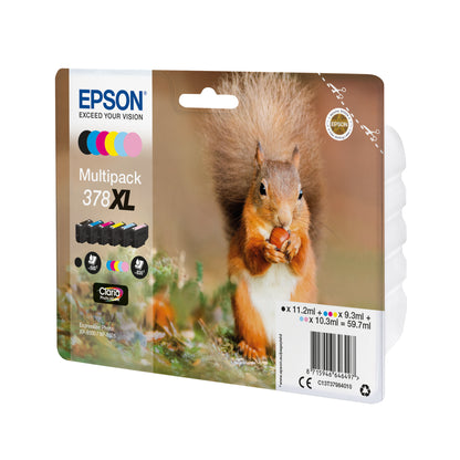 Epson 378XL Ink Cartridge Claria Photo HD High Yield Squirrel CMYK/Light Cy/Light Mag C13T37984010