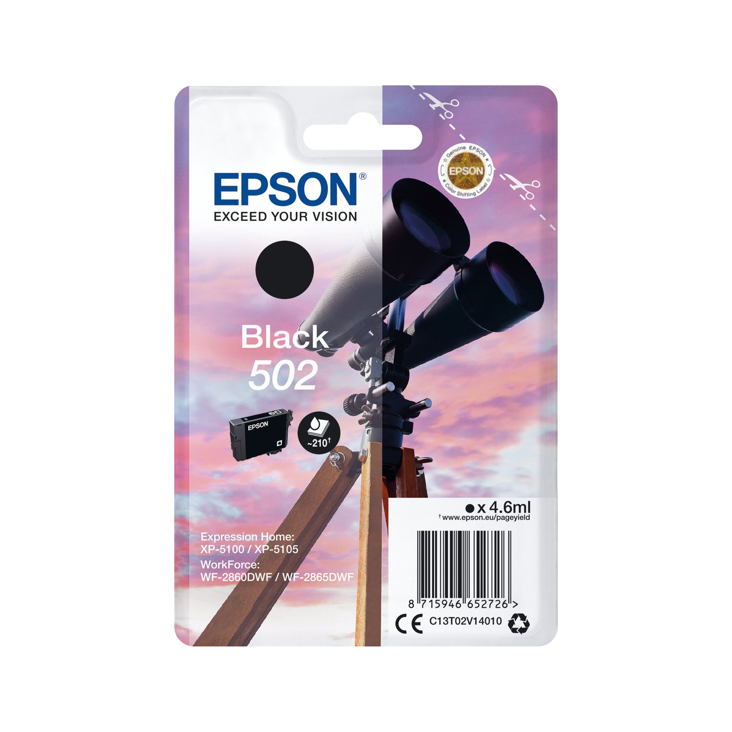 Epson 502 Ink Cartridge Binoculars Cyan C13T02V24010