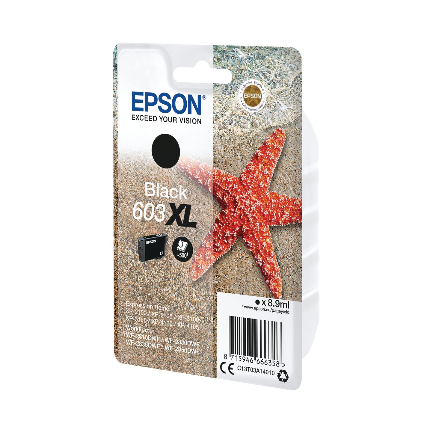 Epson 603XL Ink Cartridge High Yield Starfish Black C13T03A14010