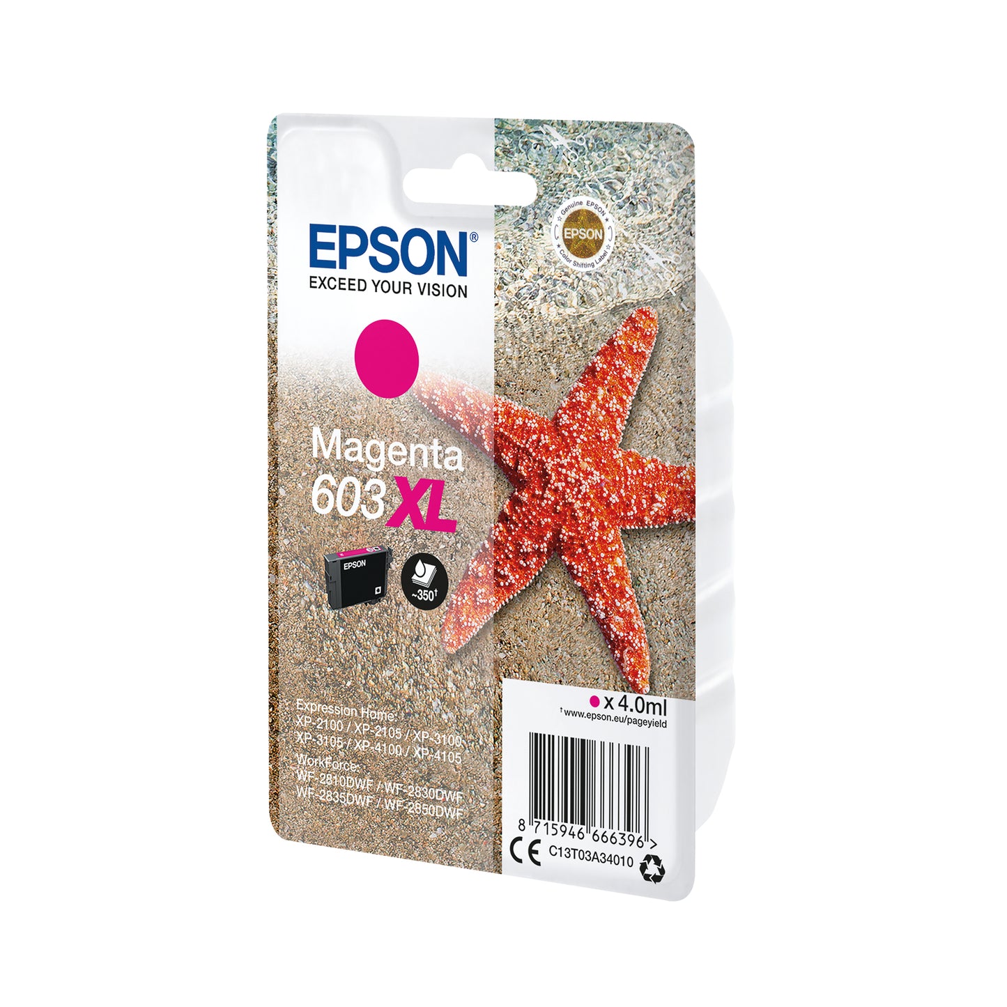 Epson 603XL Ink Cartridge High Yield Starfish Magenta C13T03A34010