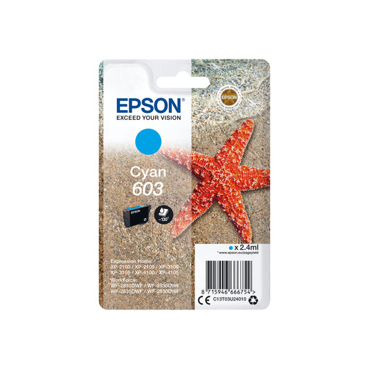 Epson 603 Ink Cartridge Starfish Cyan C13T03U24010